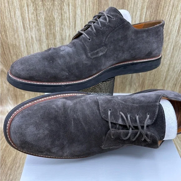 Vince Grey Suede Leather Lace Up Dress Shoes - Picture 3 of 11